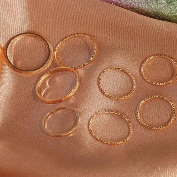 Minimalist Set of 9 Stackable Gold or Silver Rings - Picture 8 of 9